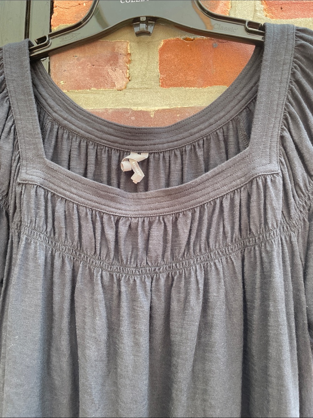 Anthropologie Charcoal Square-Neck Peasant Tunic - Picture 3 of 4